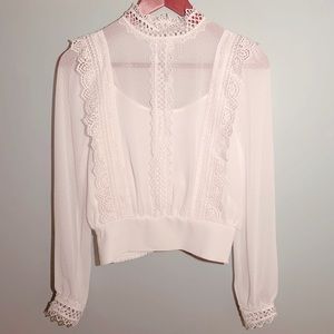 Ever New Lace Detail crop blouse